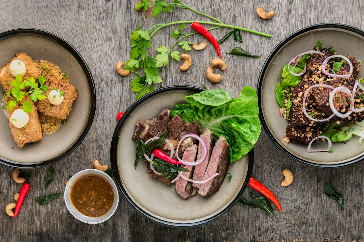 A colourful home-cooked meal ready to share